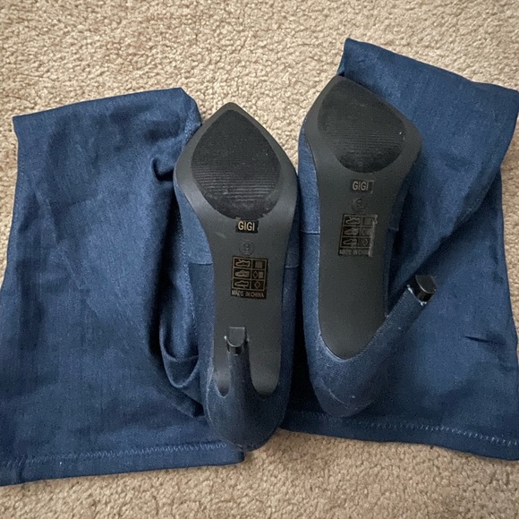 denim knee high boots | size 9 women's - Picture 3 of 3